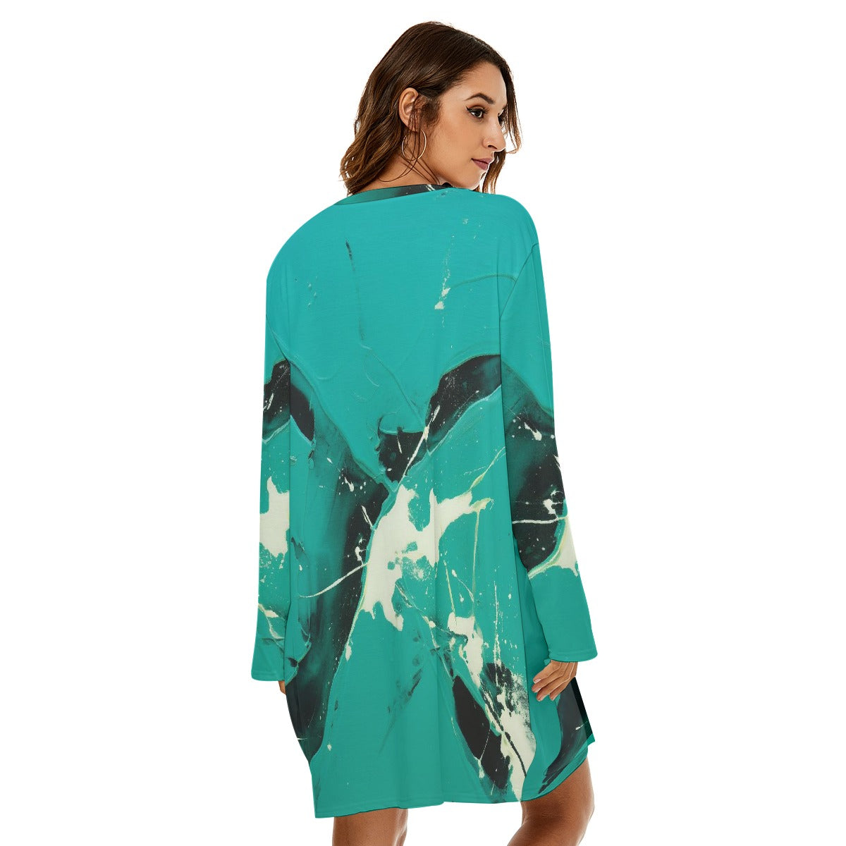 All-Over Print  Women's Loose Crew Neck Dress