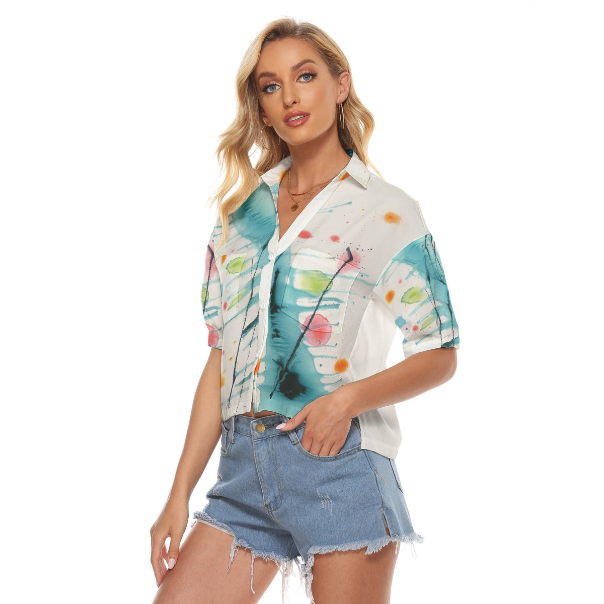 All-Over Print Women's V-neck Shirts