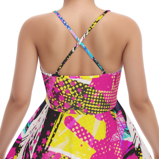 All-Over Print Women‘s Cross Cami Dress