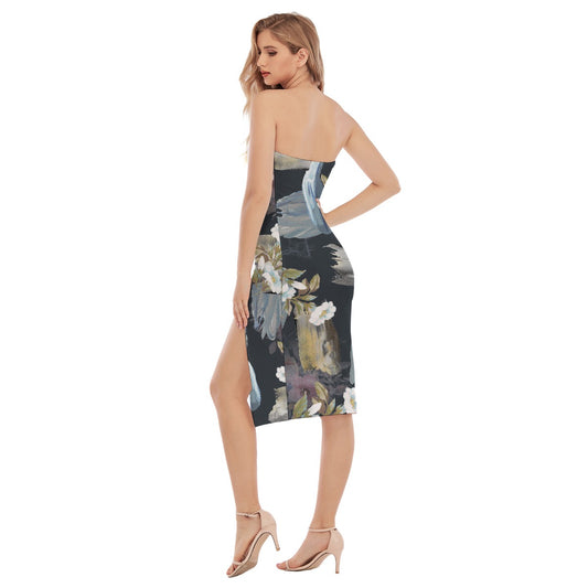 All-Over Print Women's Side Split Tube Top Dress