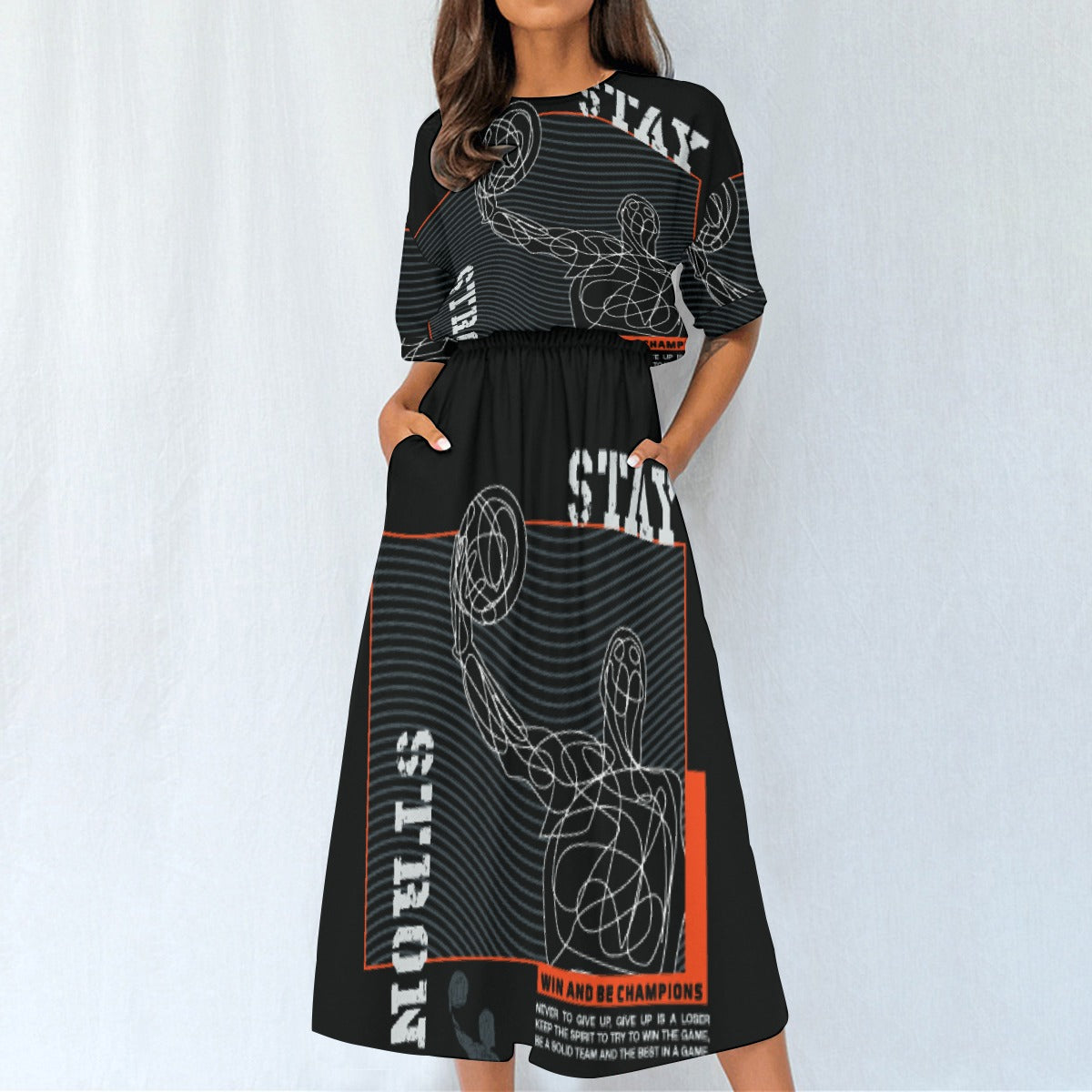 All-Over Print Women's Elastic Waist Dress