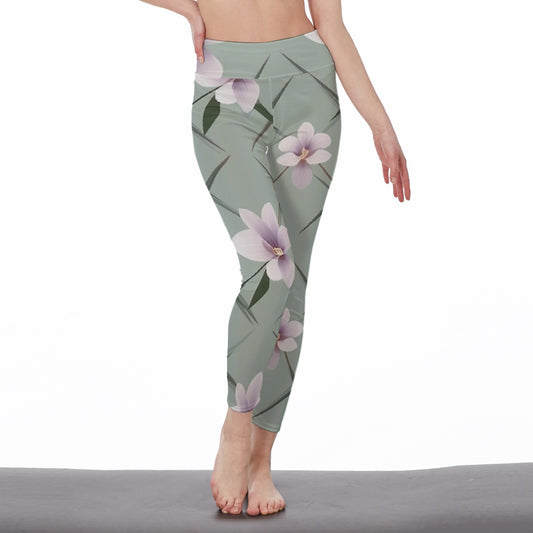 All-Over Print Women's High Waist Leggings | Side Stitch Closure