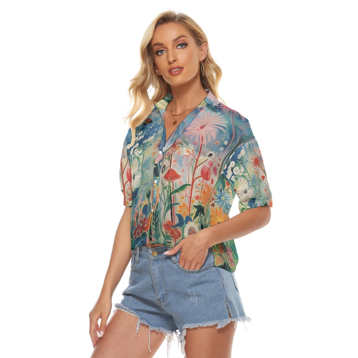 All-Over Print Women's V-neck Shirts