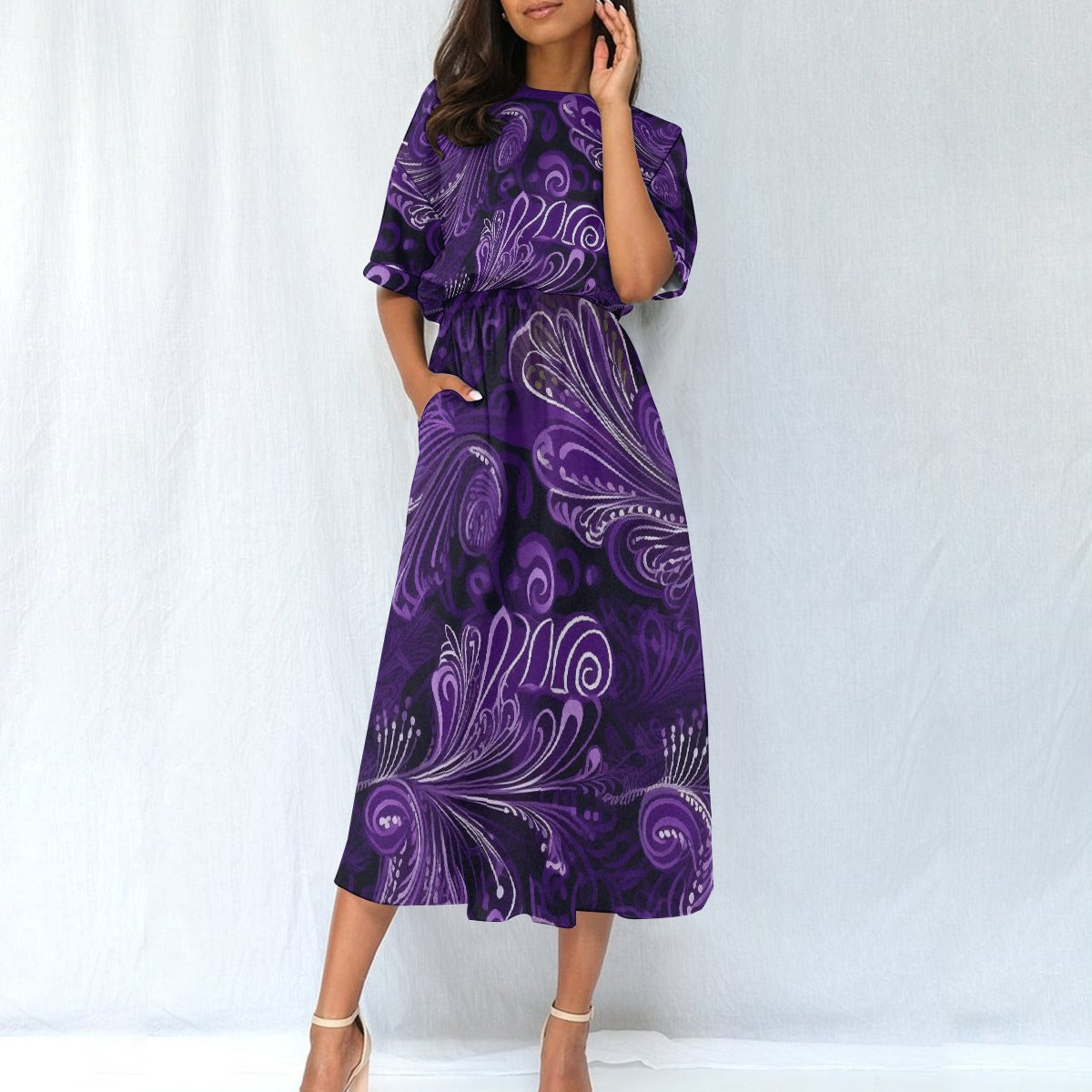 All-Over Print Women's Elastic Waist Dress