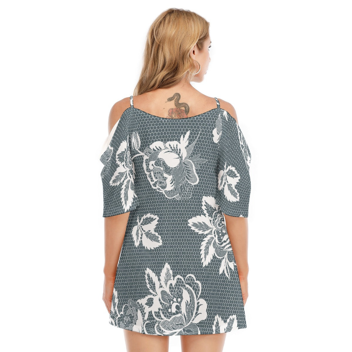 All-Over Print Women's Off-shoulder Cami Dress