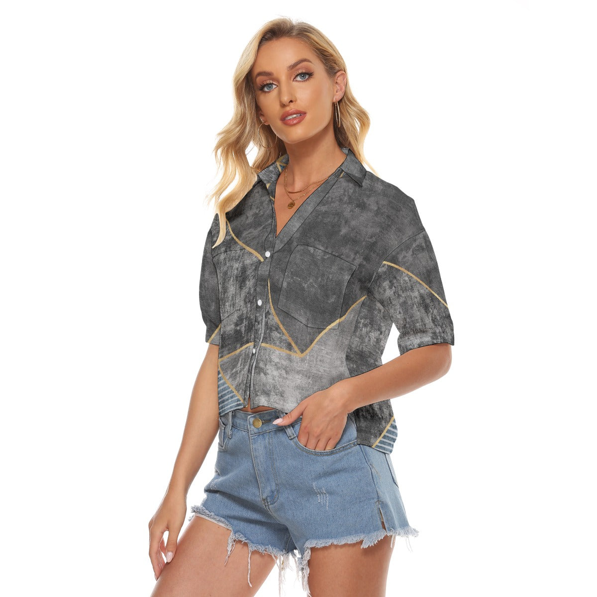 All-Over Print Women's V-neck Shirts