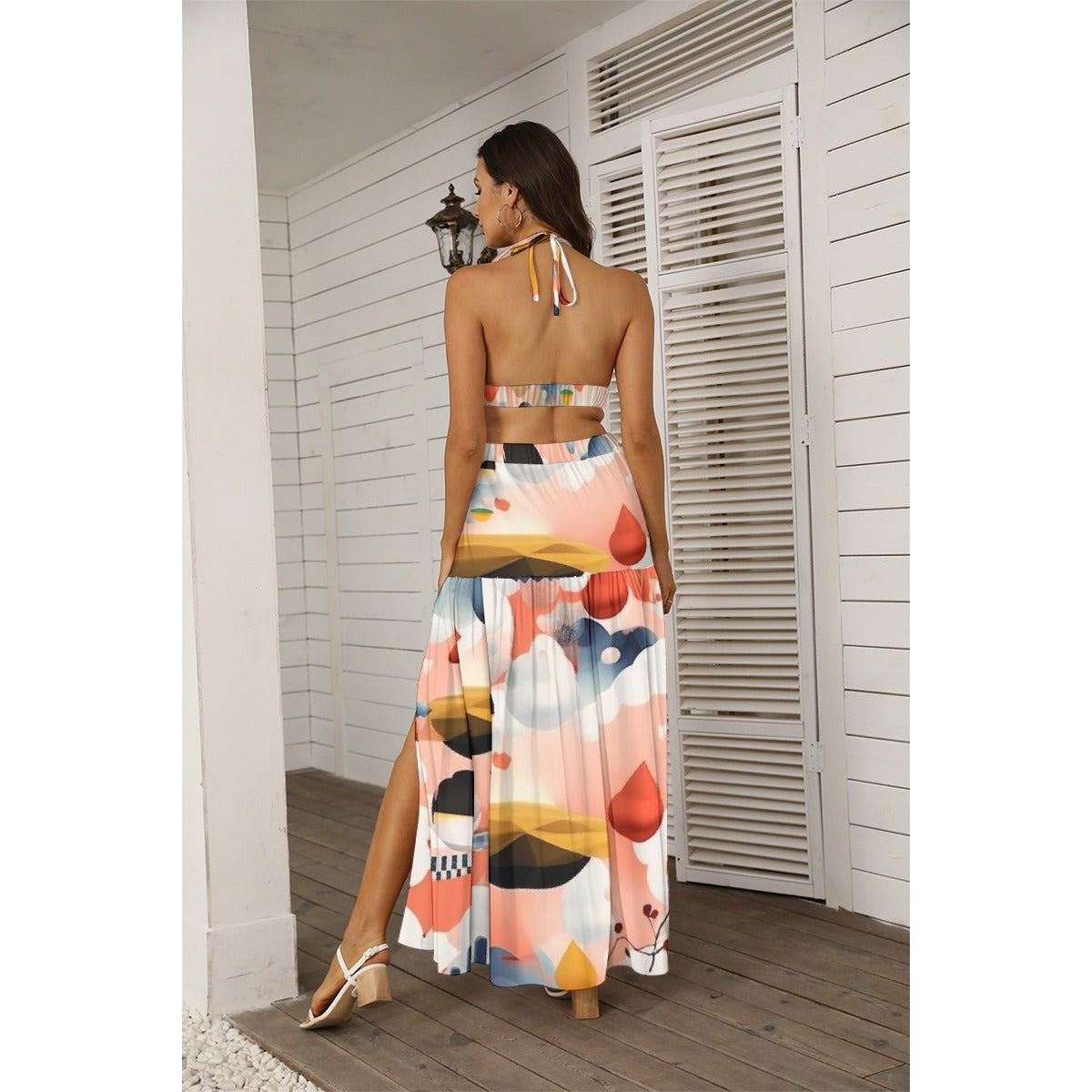 All-Over Print Women's Tie Back Wrap Dress