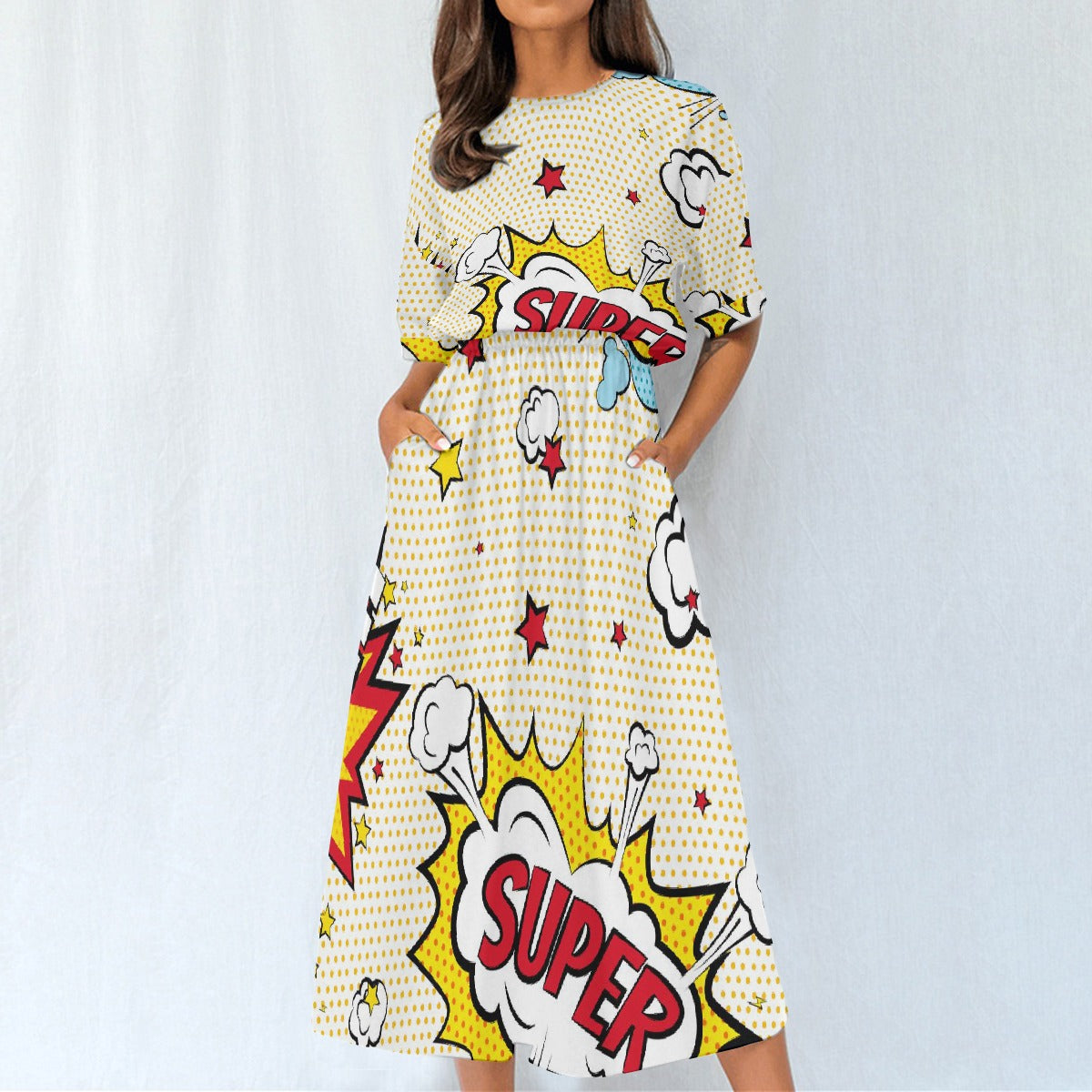 All-Over Print Women's Elastic Waist Dress