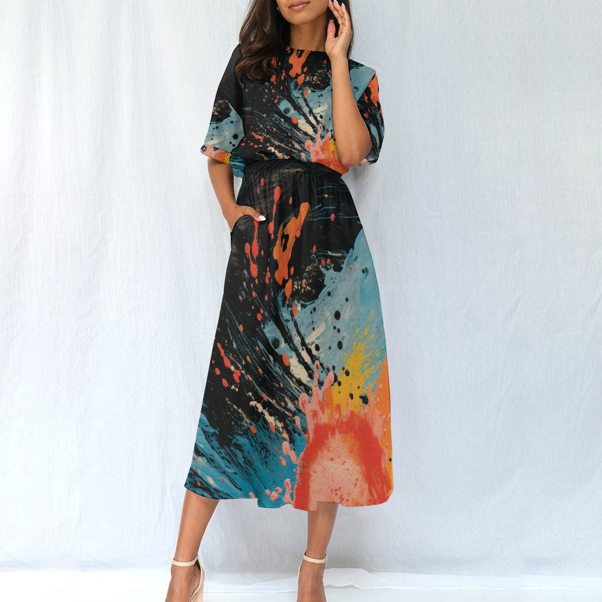 All-Over Print Women's Elastic Waist Dress