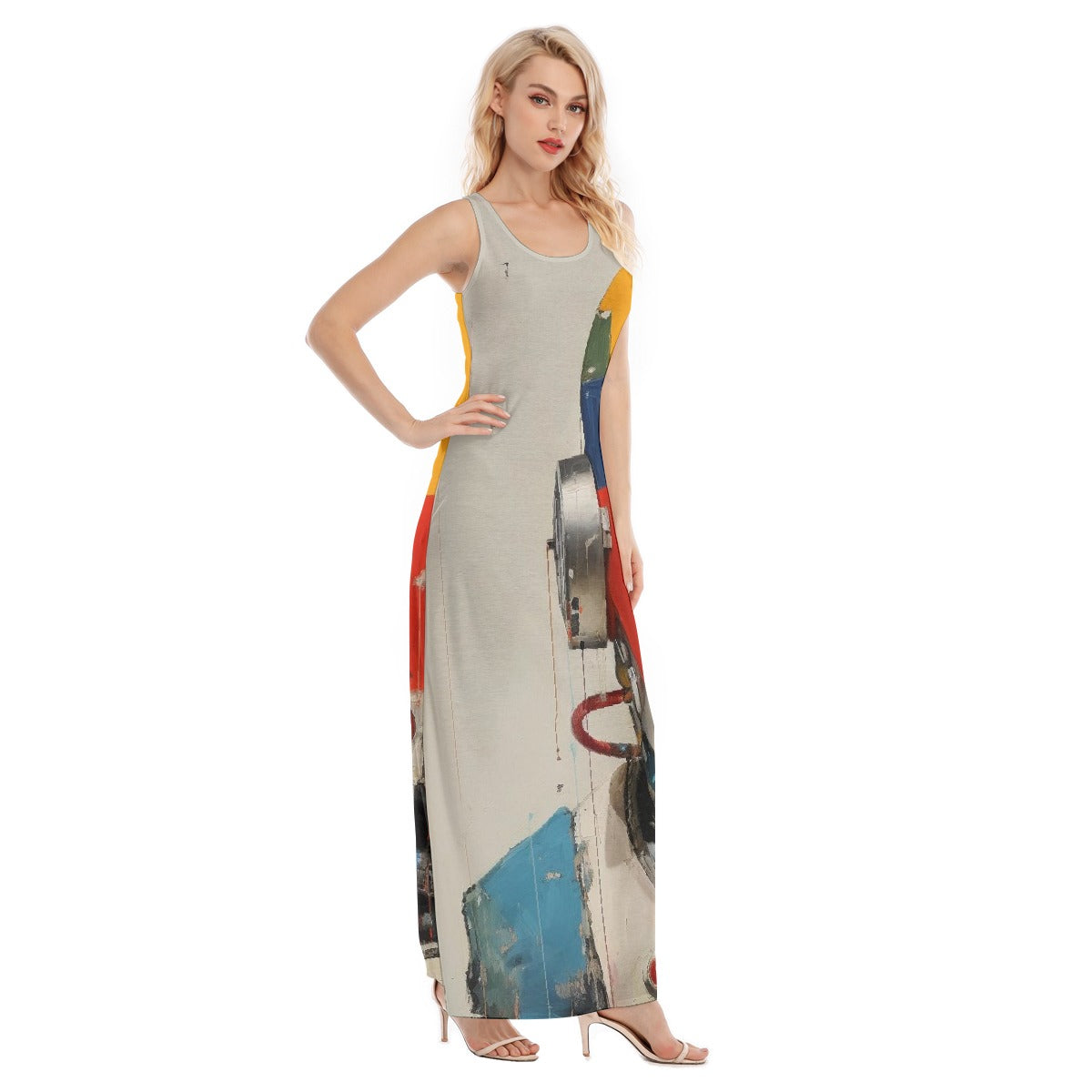 All-Over Print Women's Vest Dress | Length To Ankle