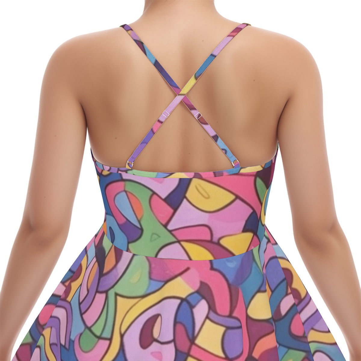 All-Over Print Women‘s Cross Cami Dress