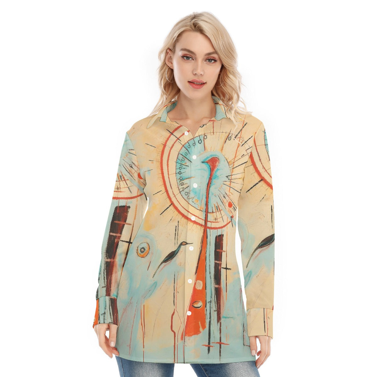 All-Over Print Women's Long Shirt