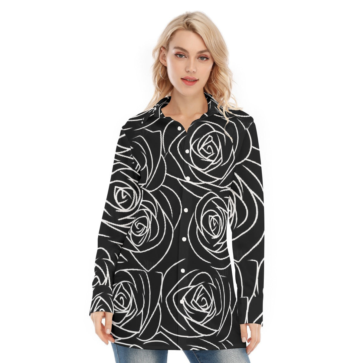 All-Over Print Women's Long Shirt