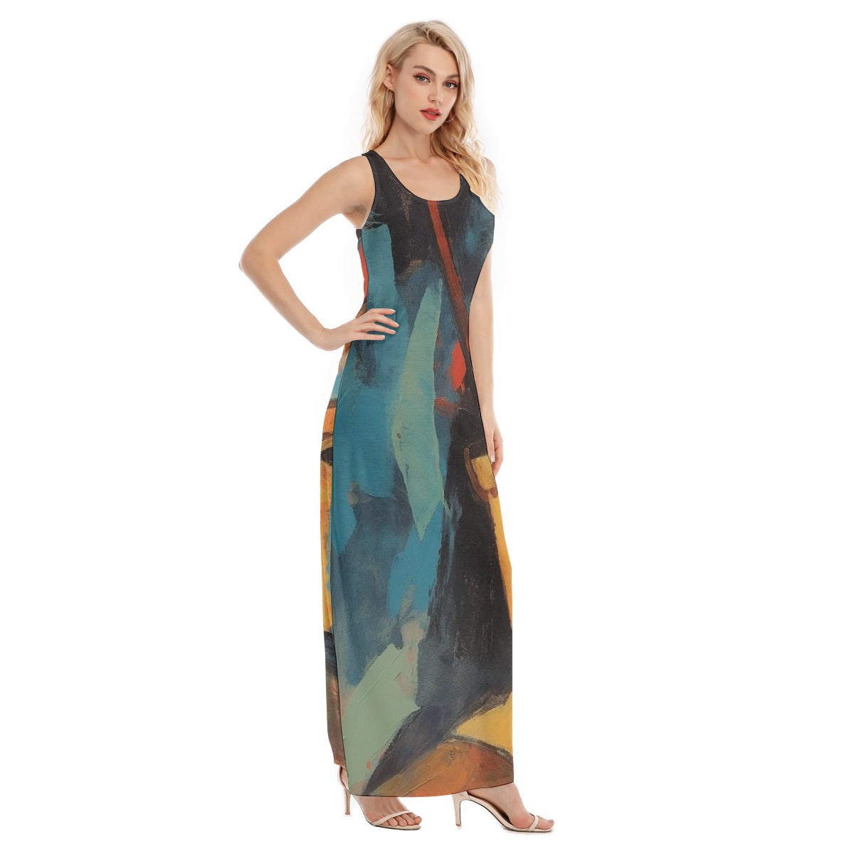 All-Over Print Women's Vest Dress | Length To Ankle