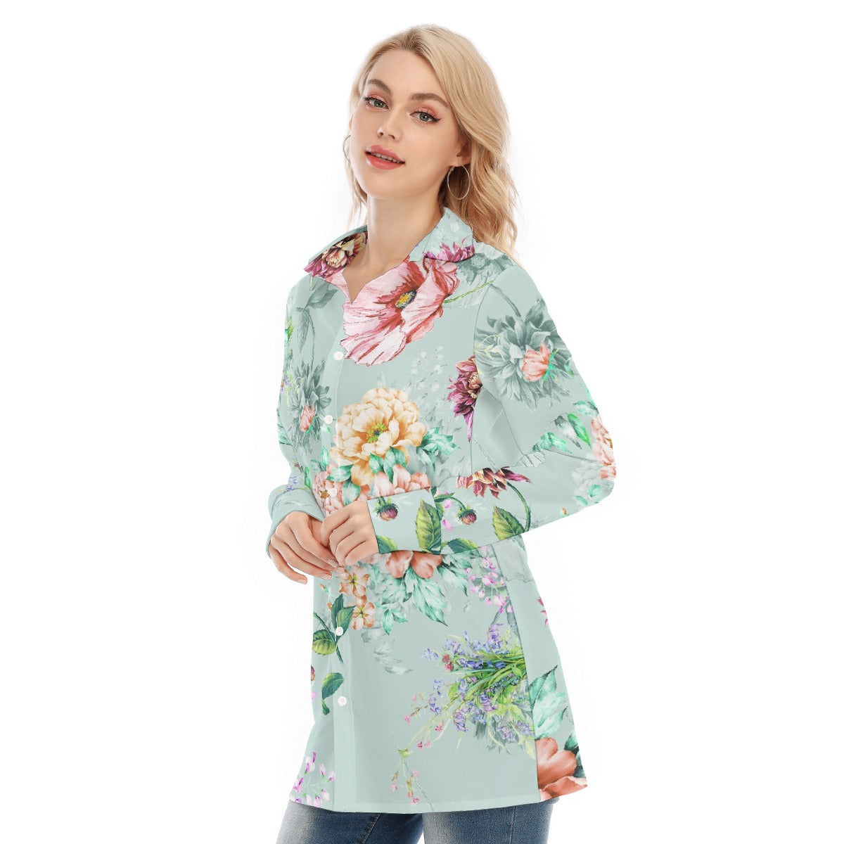 All-Over Print Women's Long Shirt