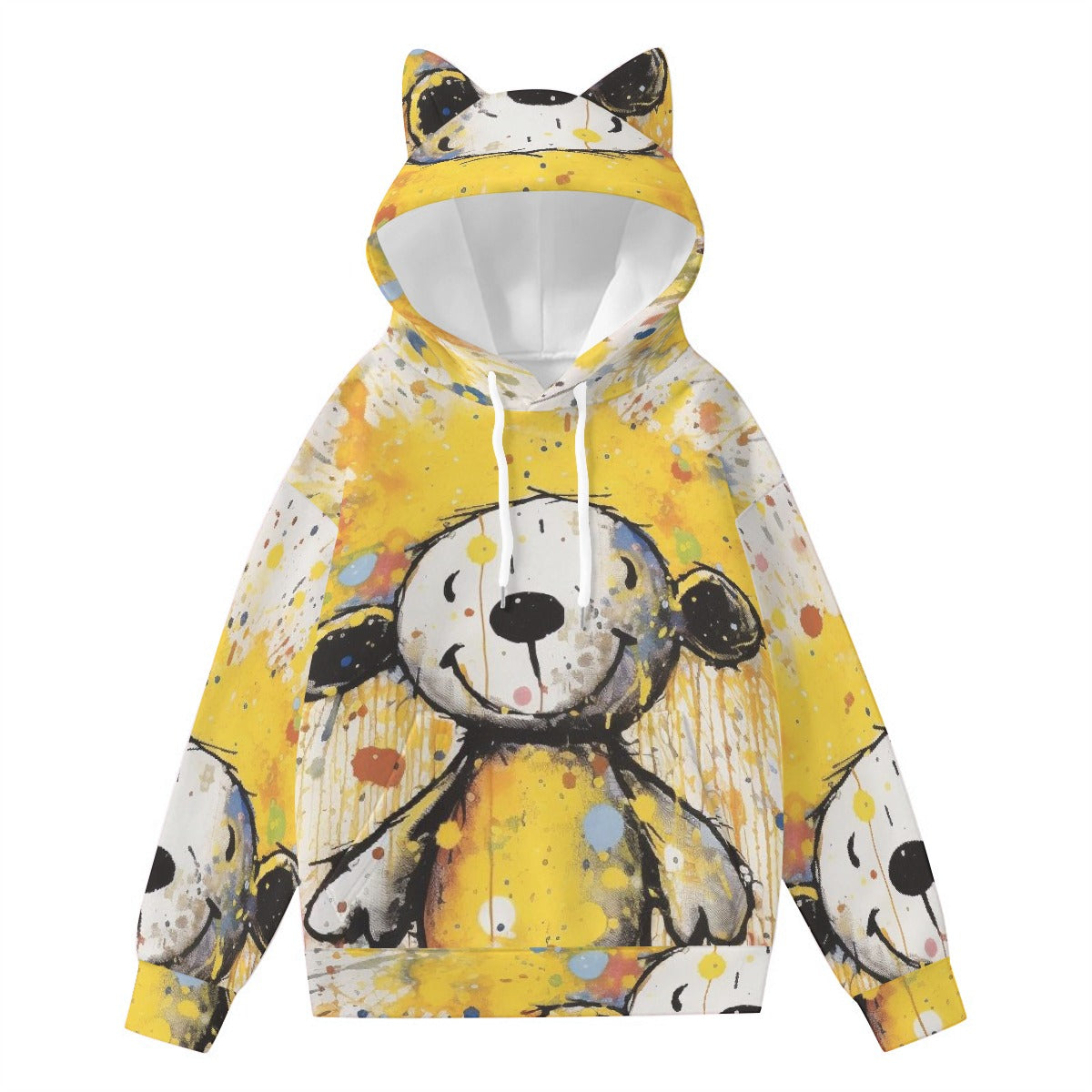 All-Over Print Women’s Hoodie With Decorative Ears