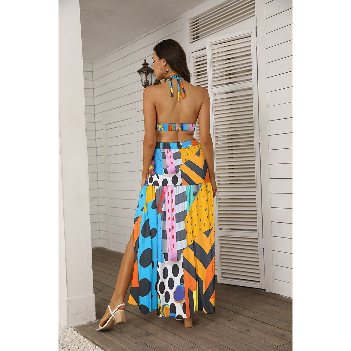 All-Over Print Women's Tie Back Wrap Dress