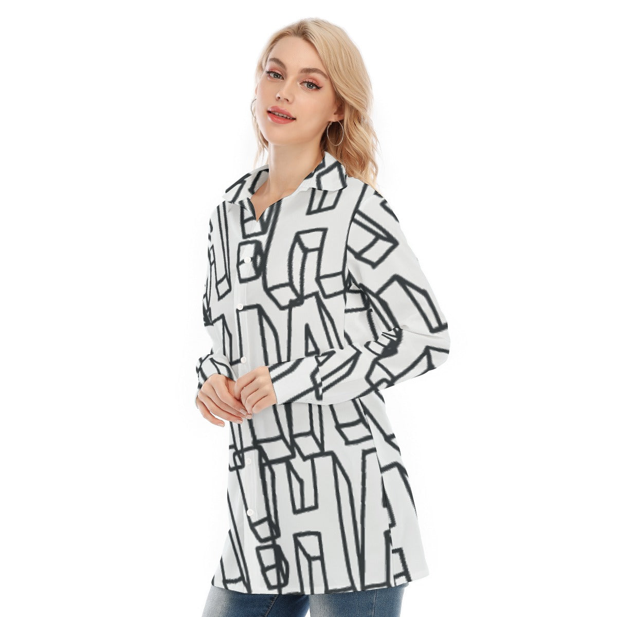 All-Over Print Women's Long Shirt