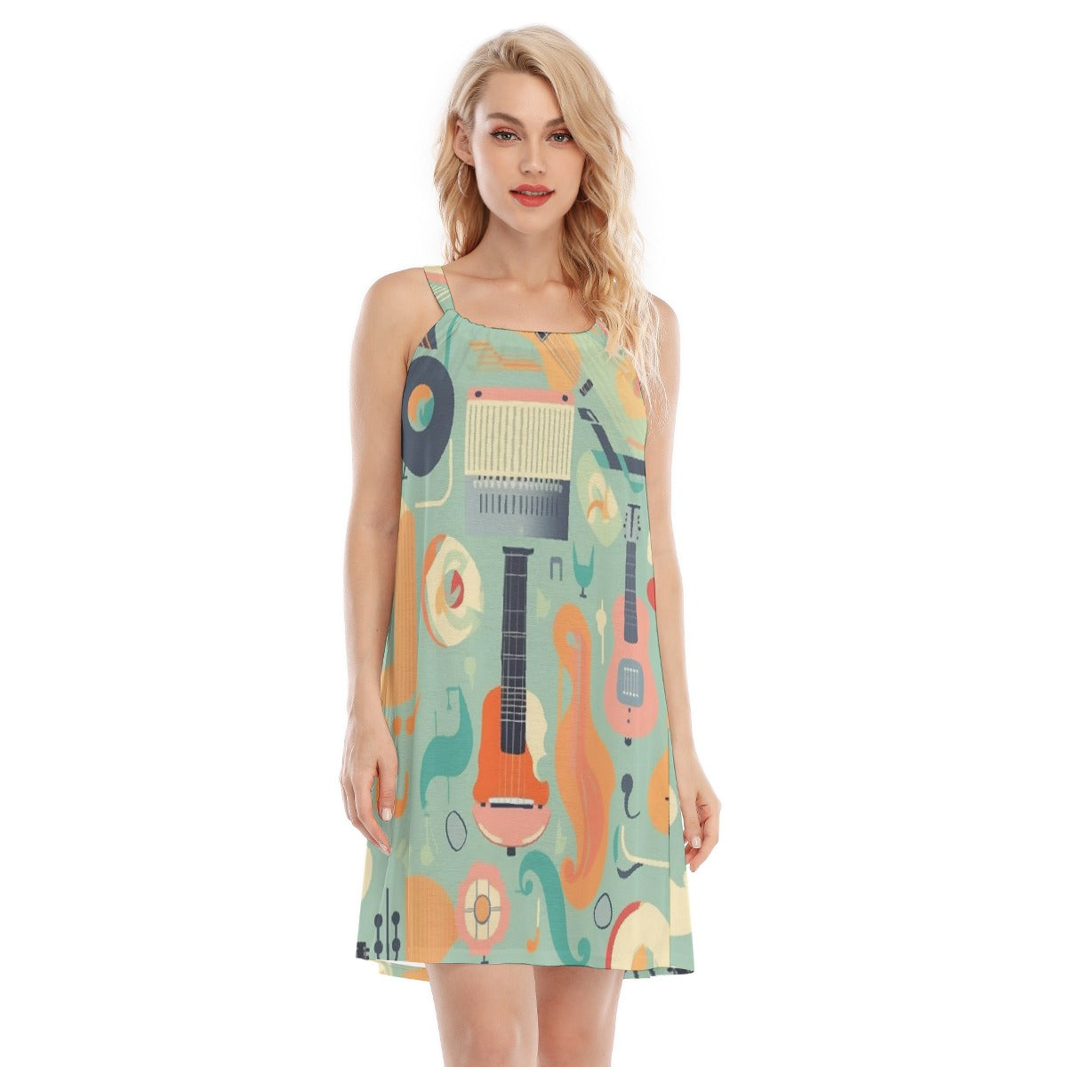 All-Over Print Women's O-neck Cami Dress