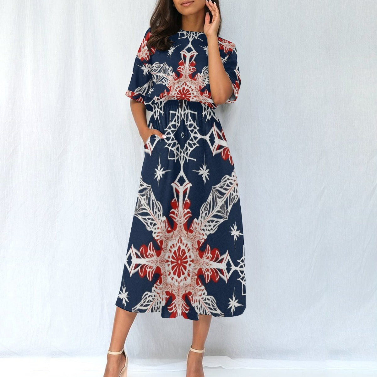 All-Over Print Women's Elastic Waist Dress