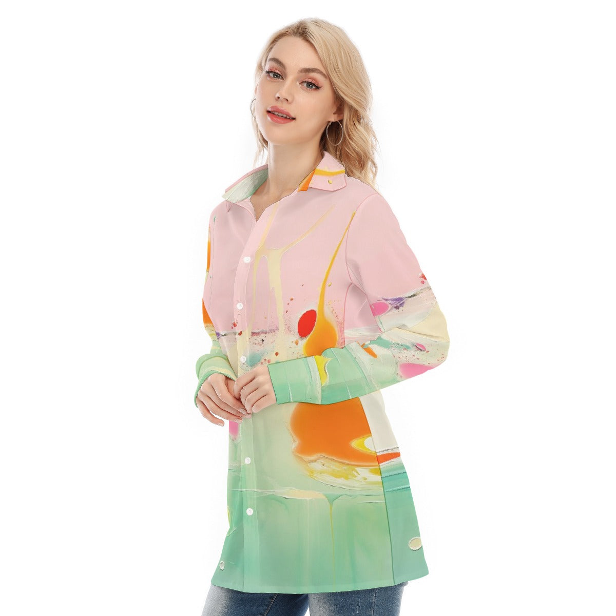 All-Over Print Women's Long Shirt