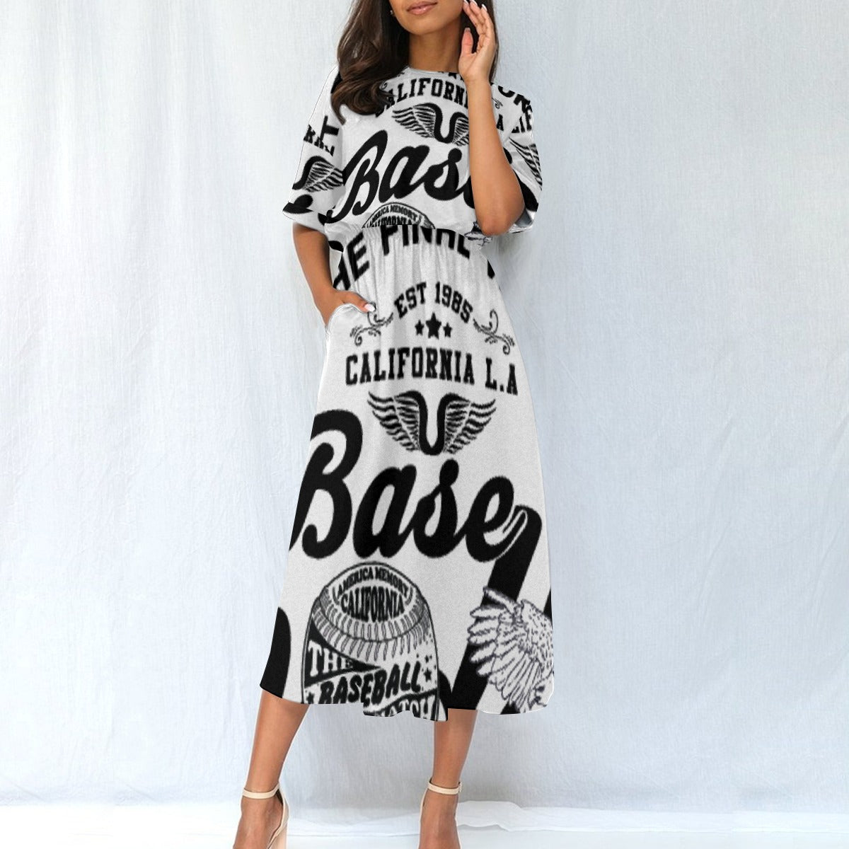 All-Over Print Women's Elastic Waist Dress