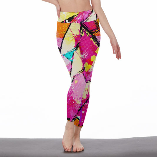 All-Over Print Women's High Waist Leggings | Side Stitch Closure