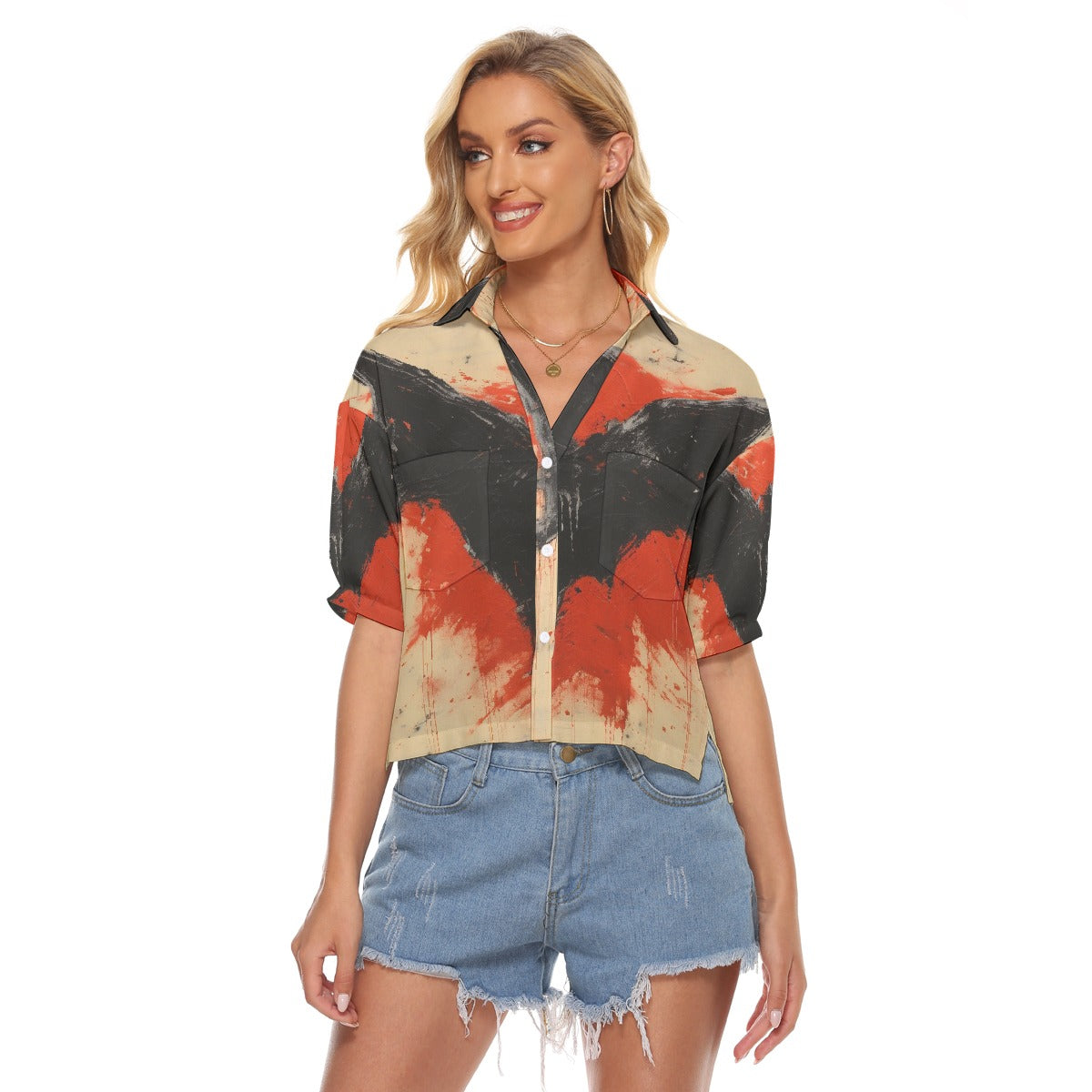 All-Over Print Women's V-neck Shirts