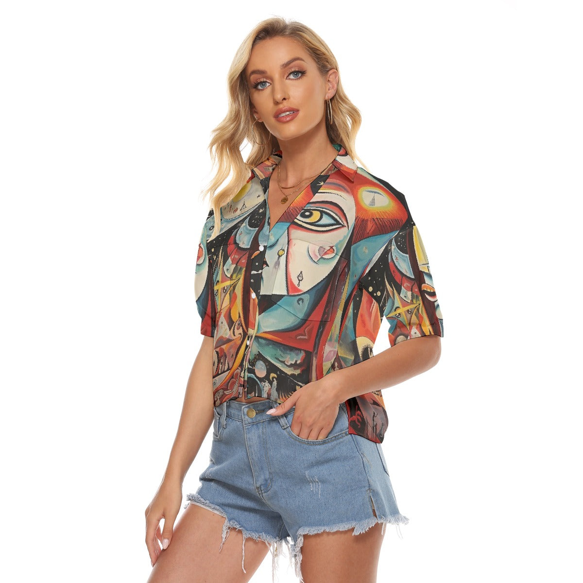 All-Over Print Women's V-neck Shirts