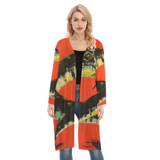 All- Over Print Women's Long Sleeve Mesh Cardigan