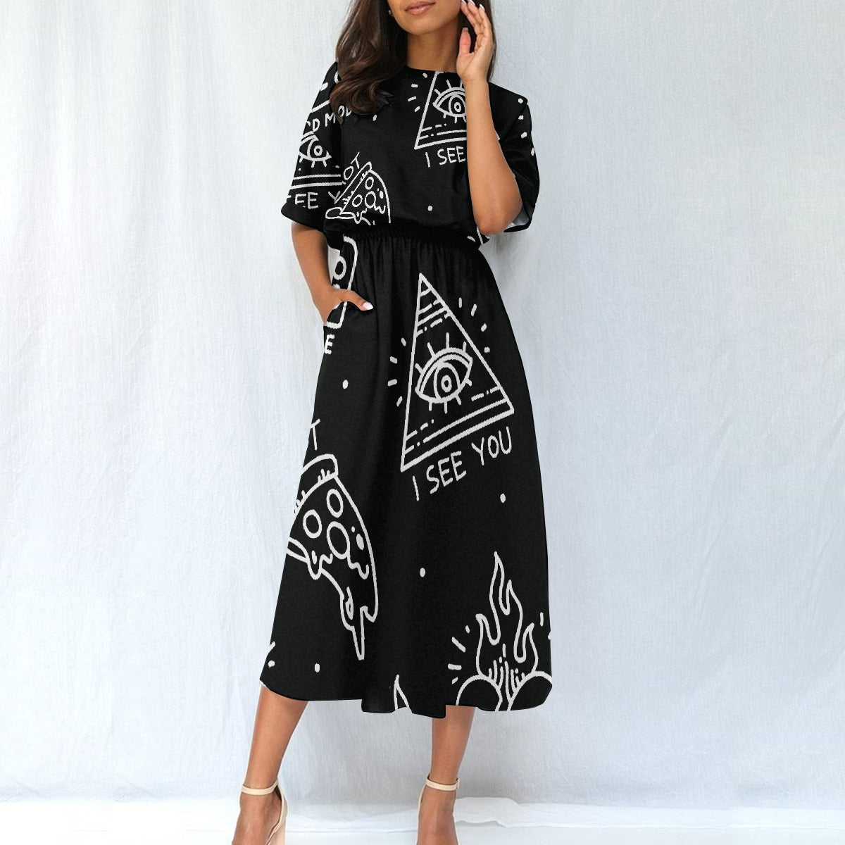 All-Over Print Women's Elastic Waist Dress