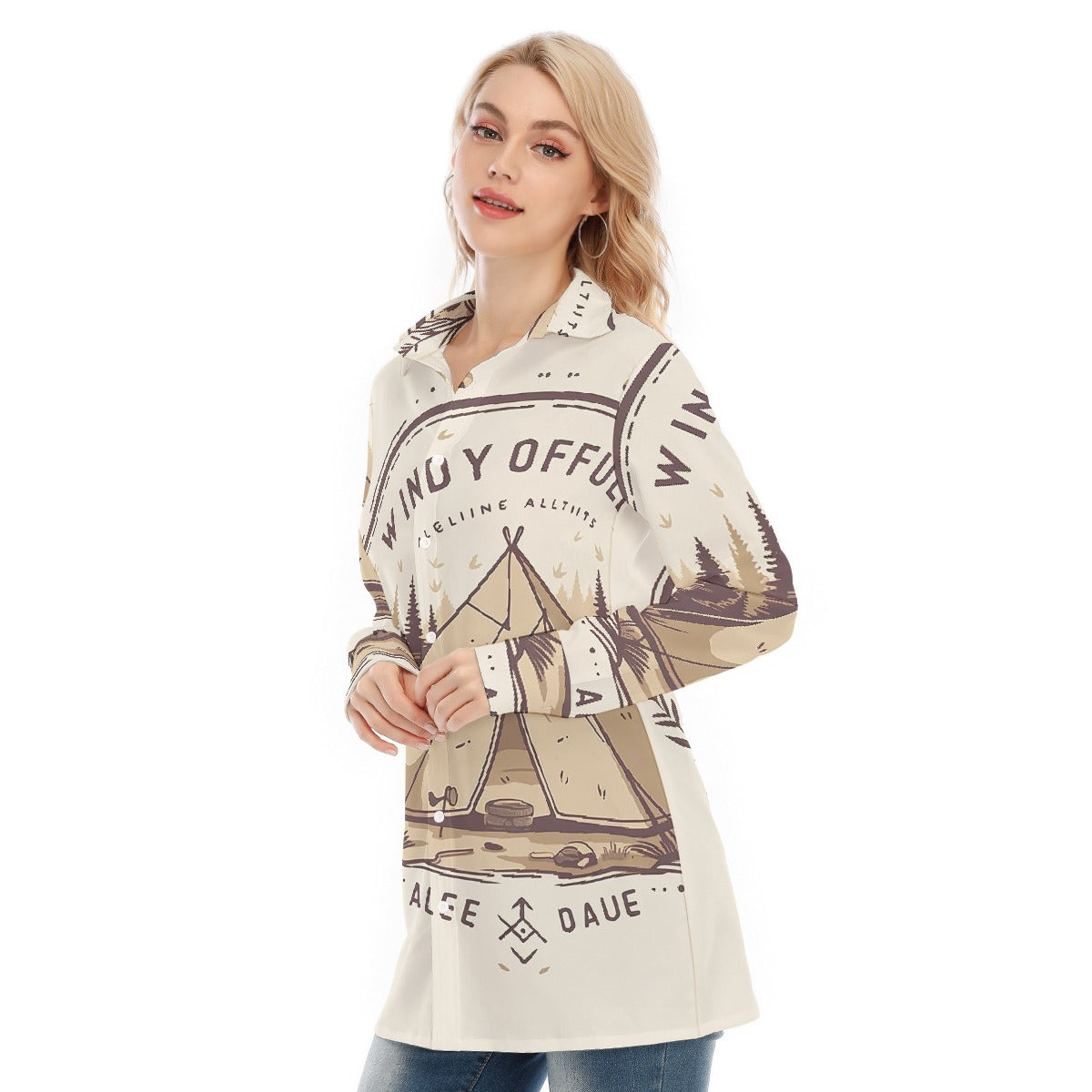 All-Over Print Women's Long Shirt