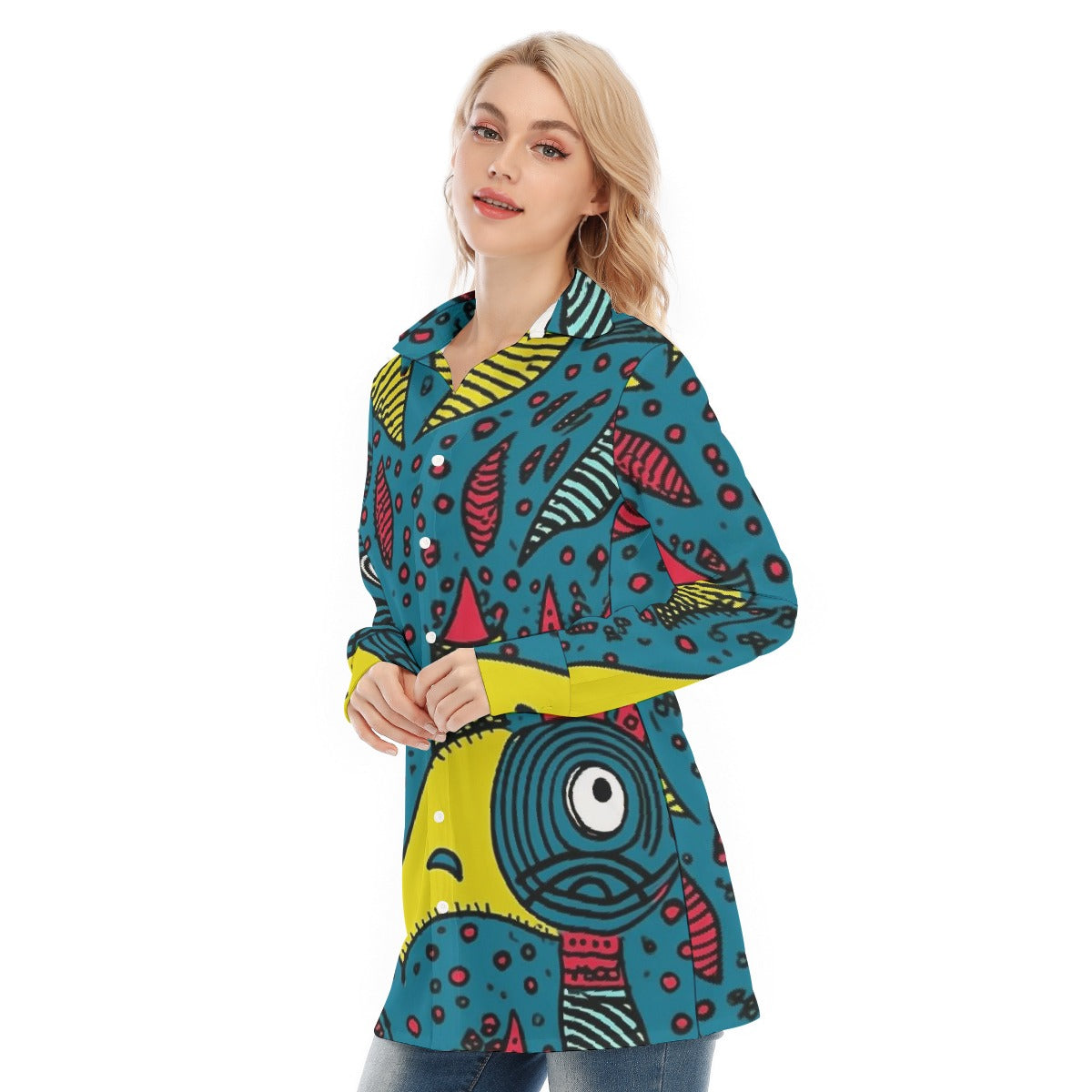 All-Over Print Women's Long Shirt