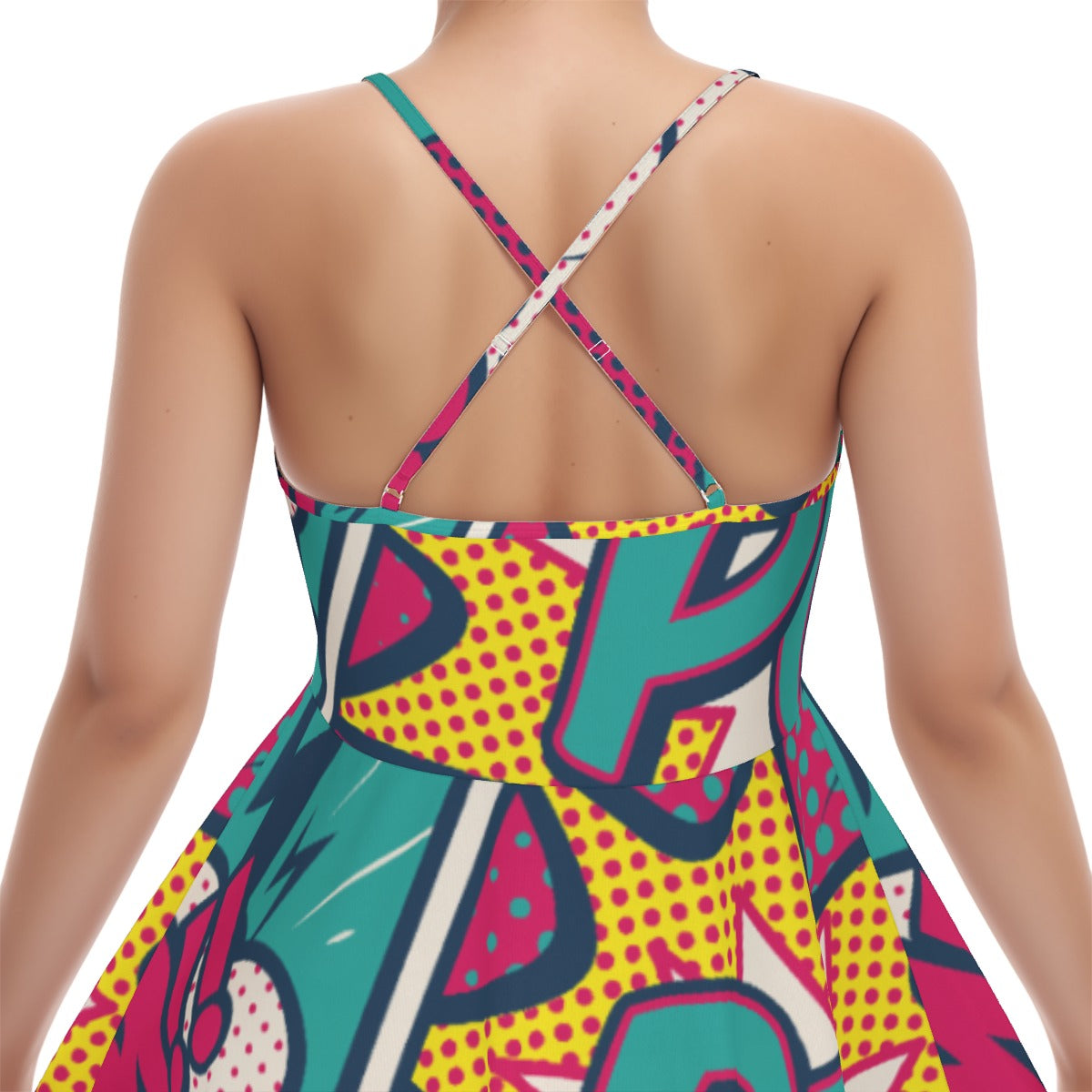 All-Over Print Women‘s Cross Cami Dress