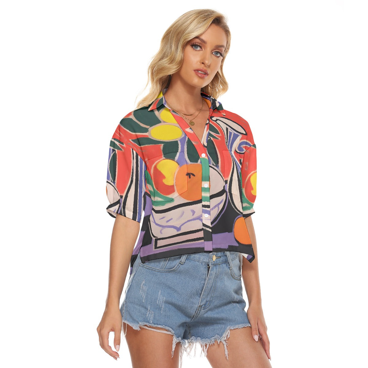 All-Over Print Women's V-neck Shirts