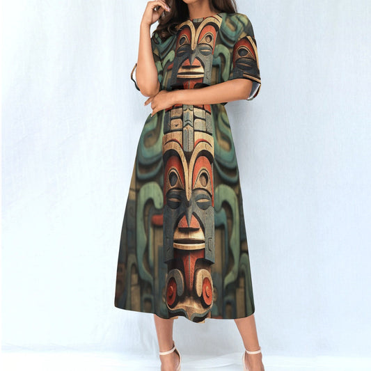 All-Over Print Women's Elastic Waist Dress