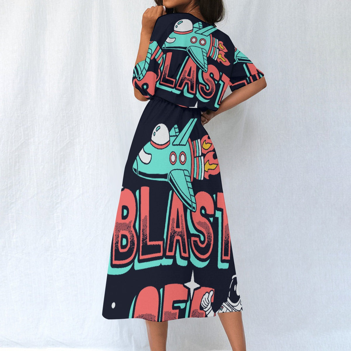 All-Over Print Women's Elastic Waist Dress