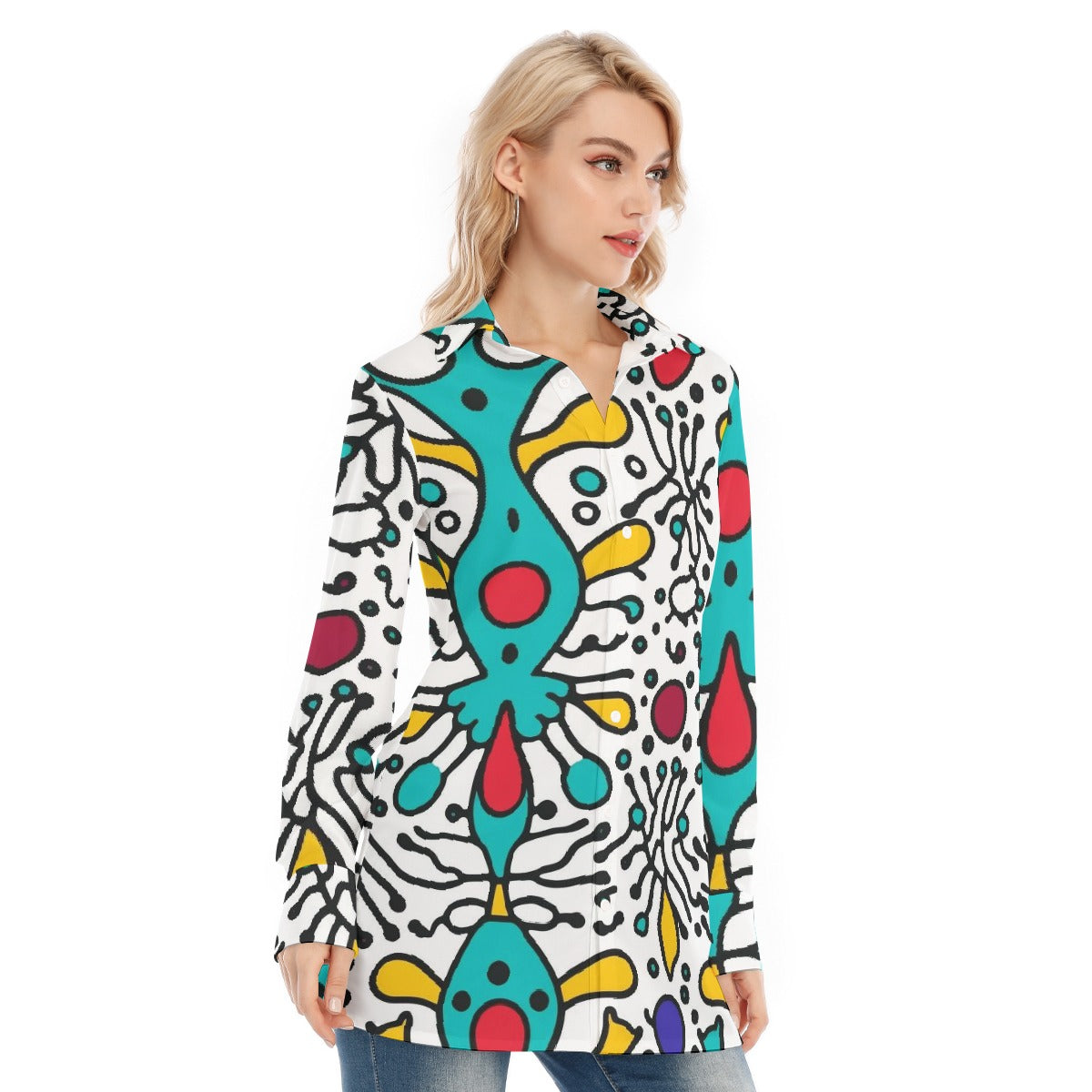 All-Over Print Women's Long Shirt