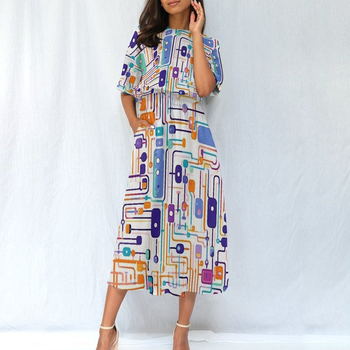 All-Over Print Women's Elastic Waist Dress