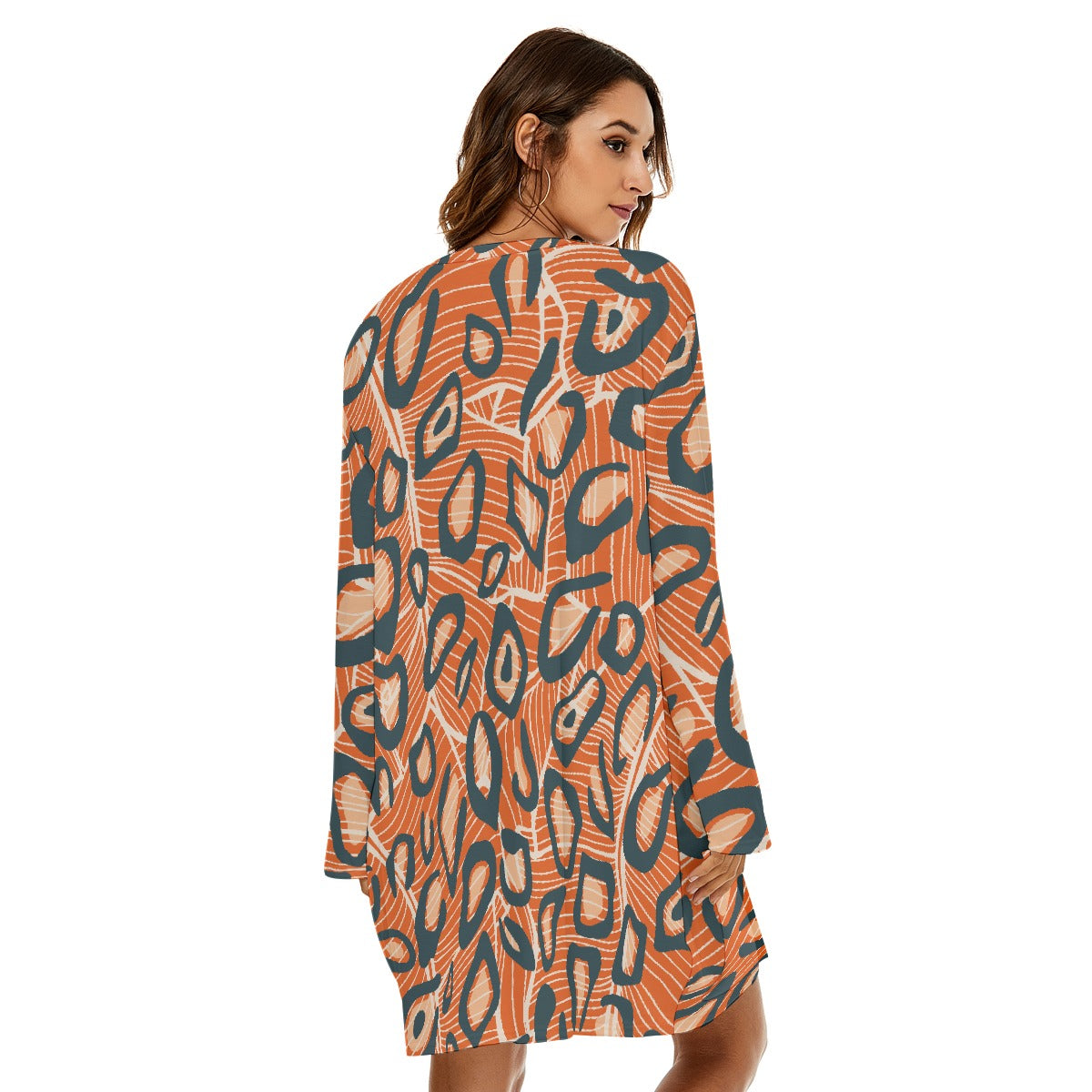 All-Over Print  Women's Loose Crew Neck Dress