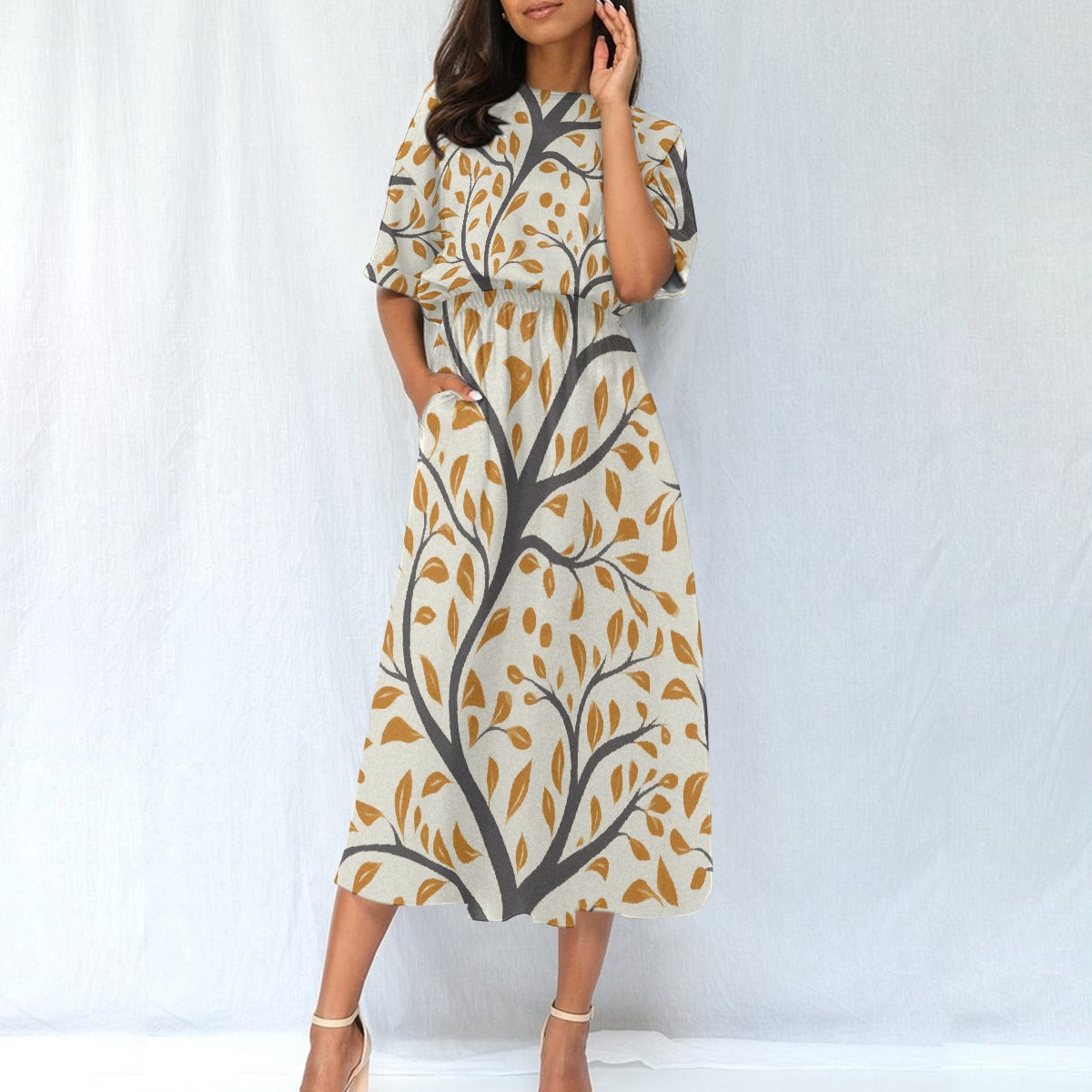 All-Over Print Women's Elastic Waist Dress