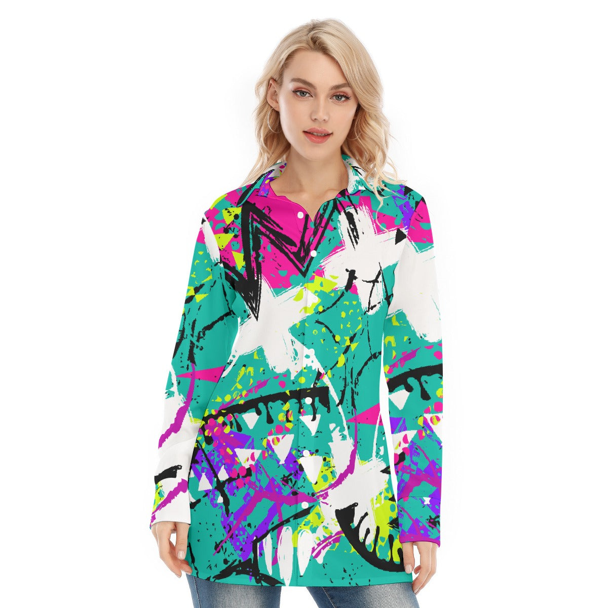 All-Over Print Women's Long Shirt