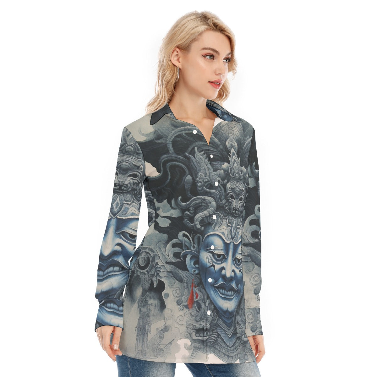 All-Over Print Women's Long Shirt