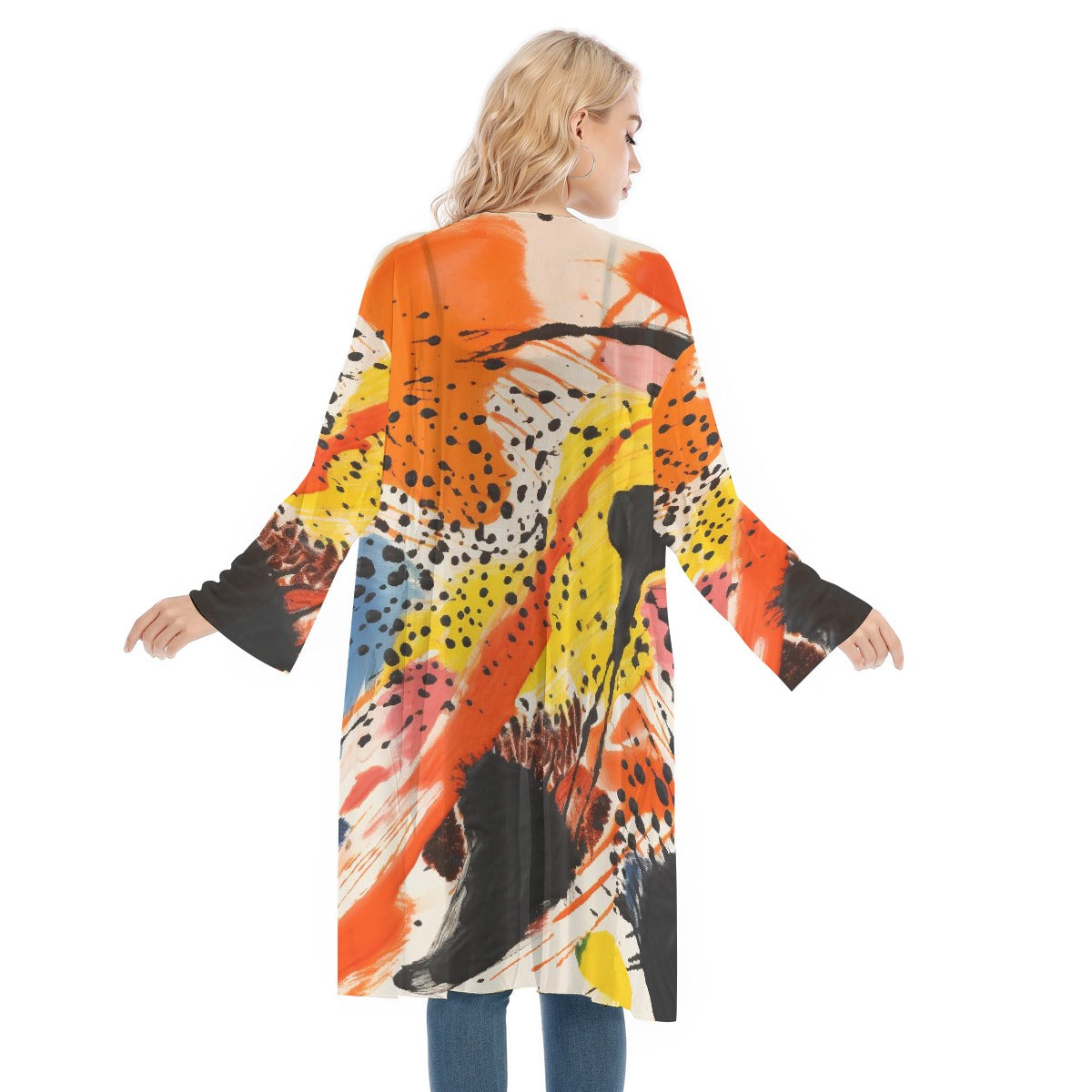 All- Over Print Women's Long Sleeve Mesh Cardigan