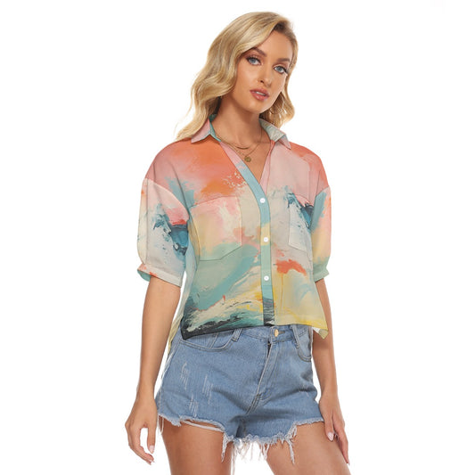 All-Over Print Women's V-neck Shirts