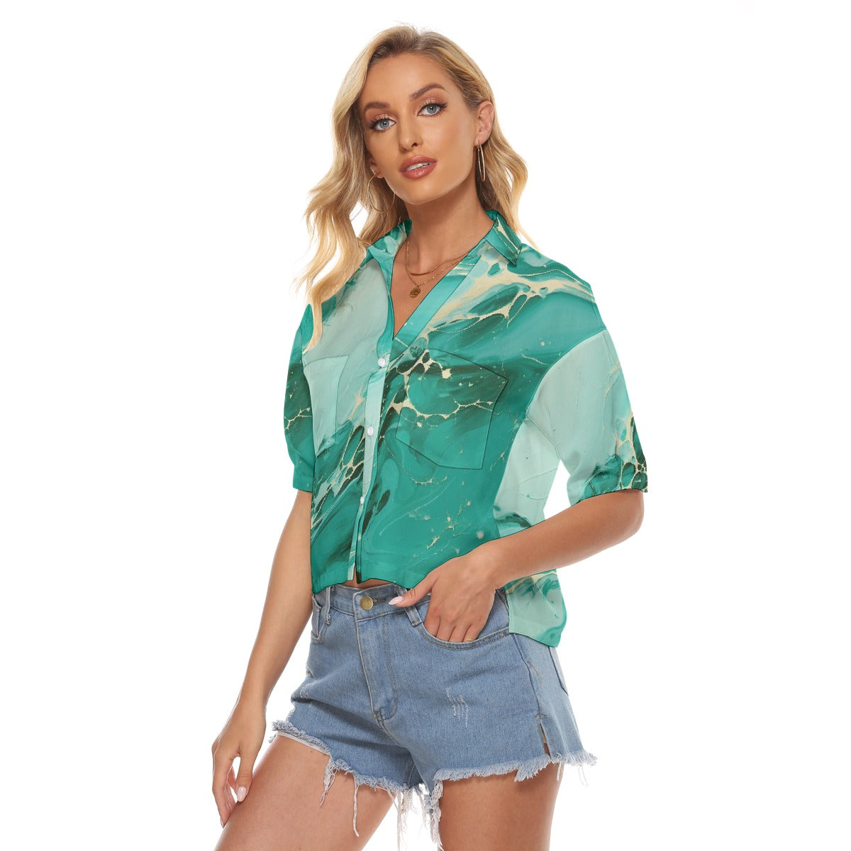 All-Over Print Women's V-neck Shirts