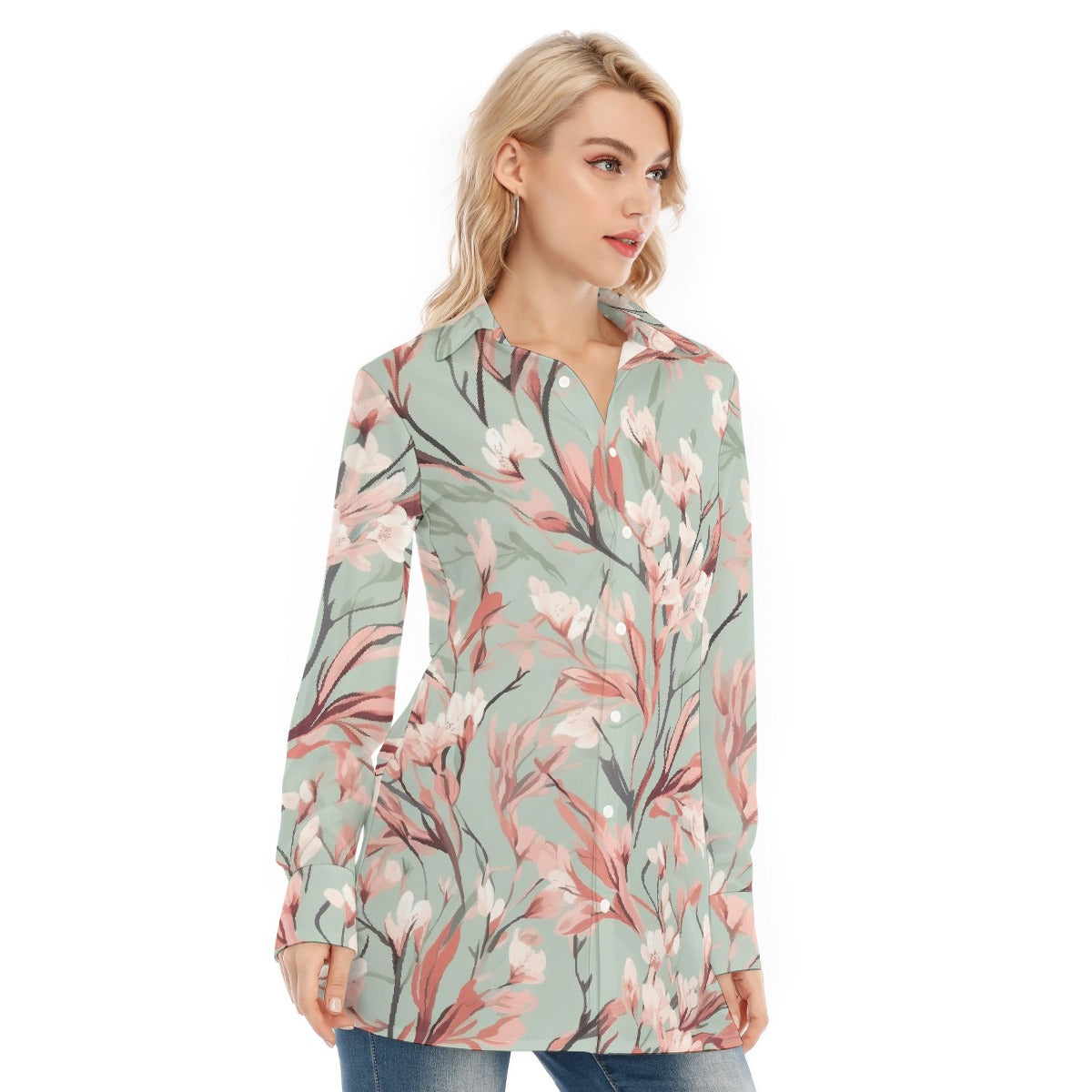 All-Over Print Women's Long Shirt