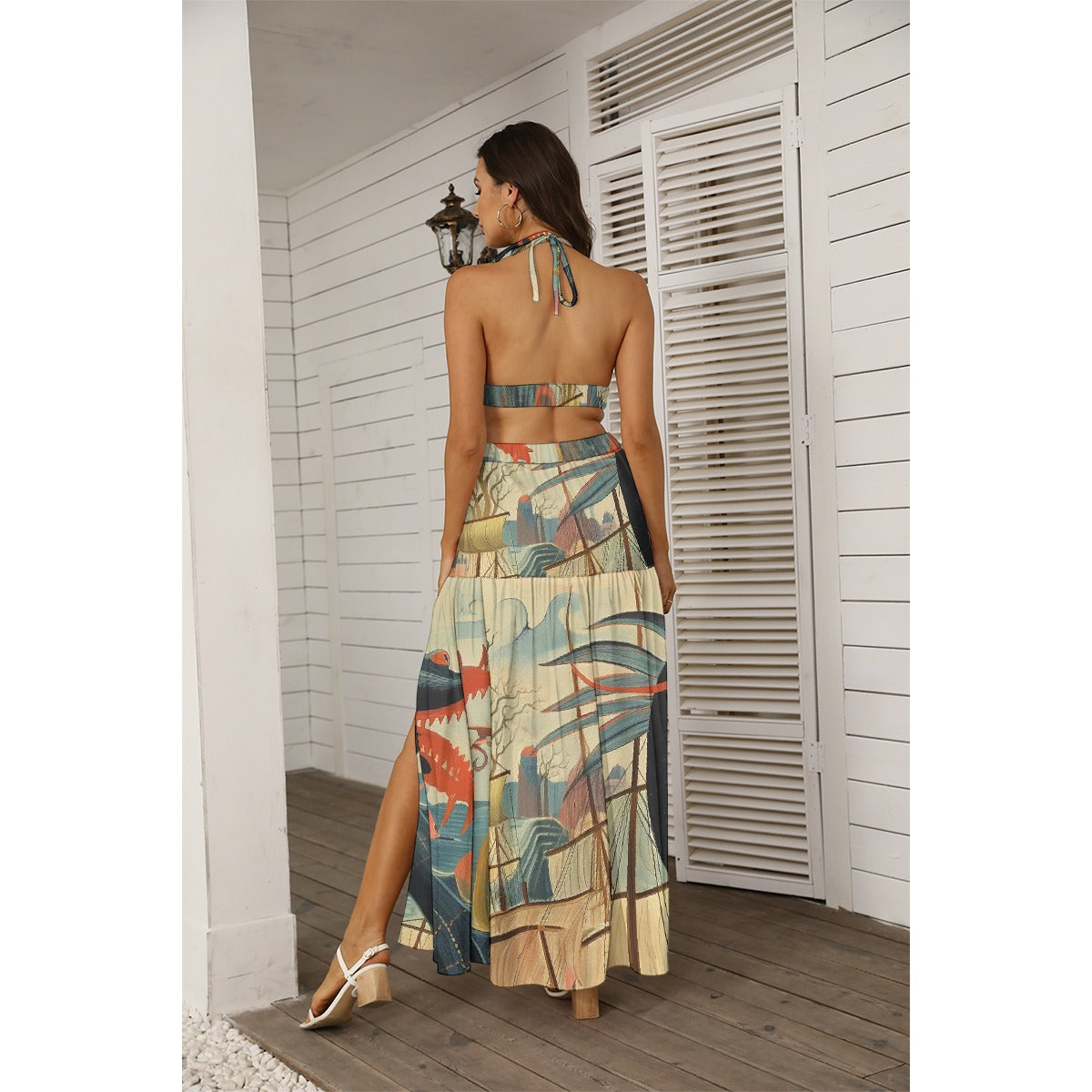 All-Over Print Women's Tie Back Wrap Dress