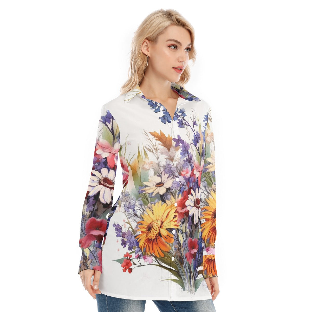 All-Over Print Women's Long Shirt