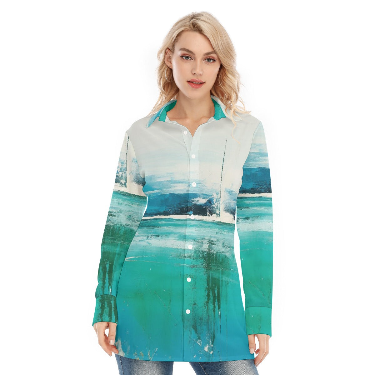 All-Over Print Women's Long Shirt